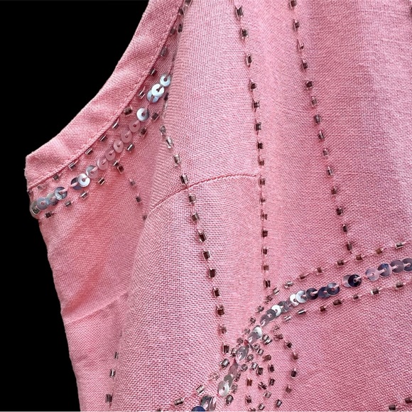 20a Style Flapper Art Deco Inspired Sleeveless Pink Peach Top Tank - Picture 2 of 4